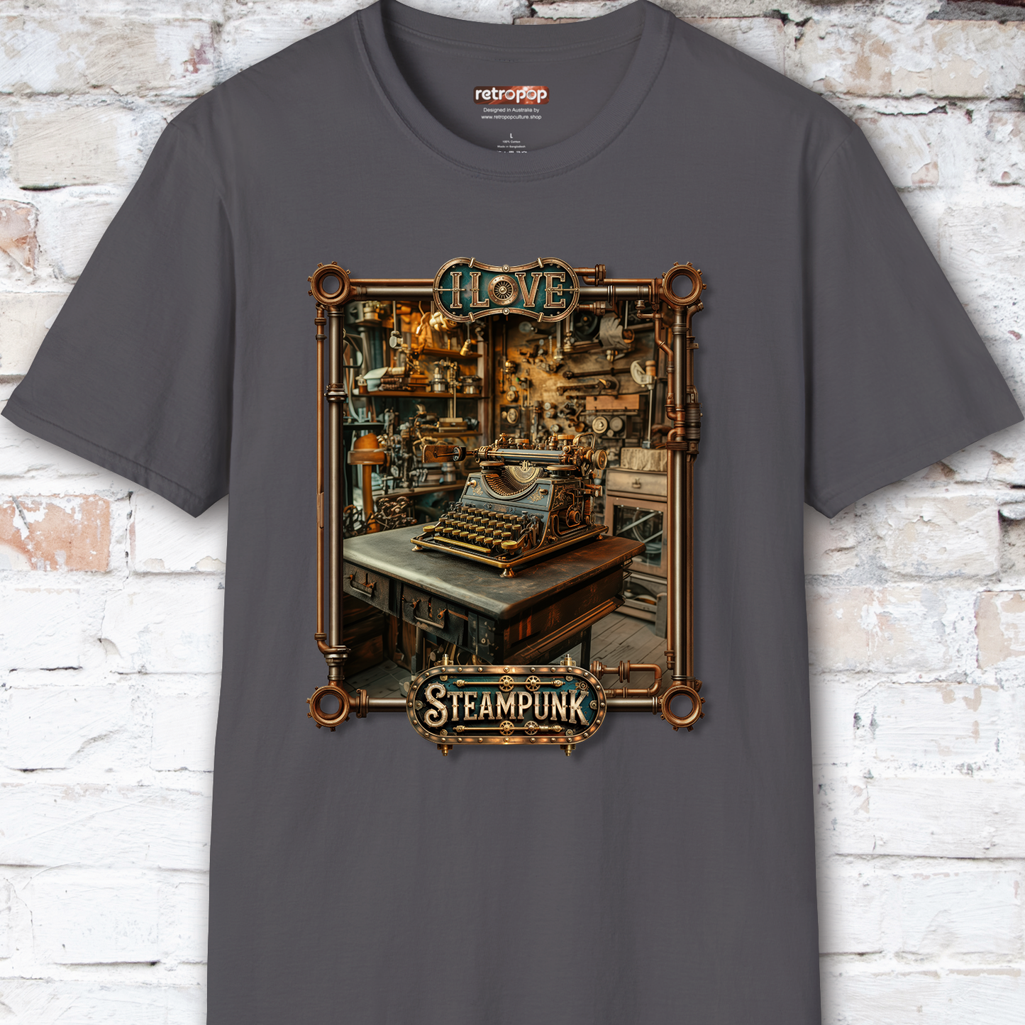 I love Steampunk Typewriter #11 Unisex T shirt