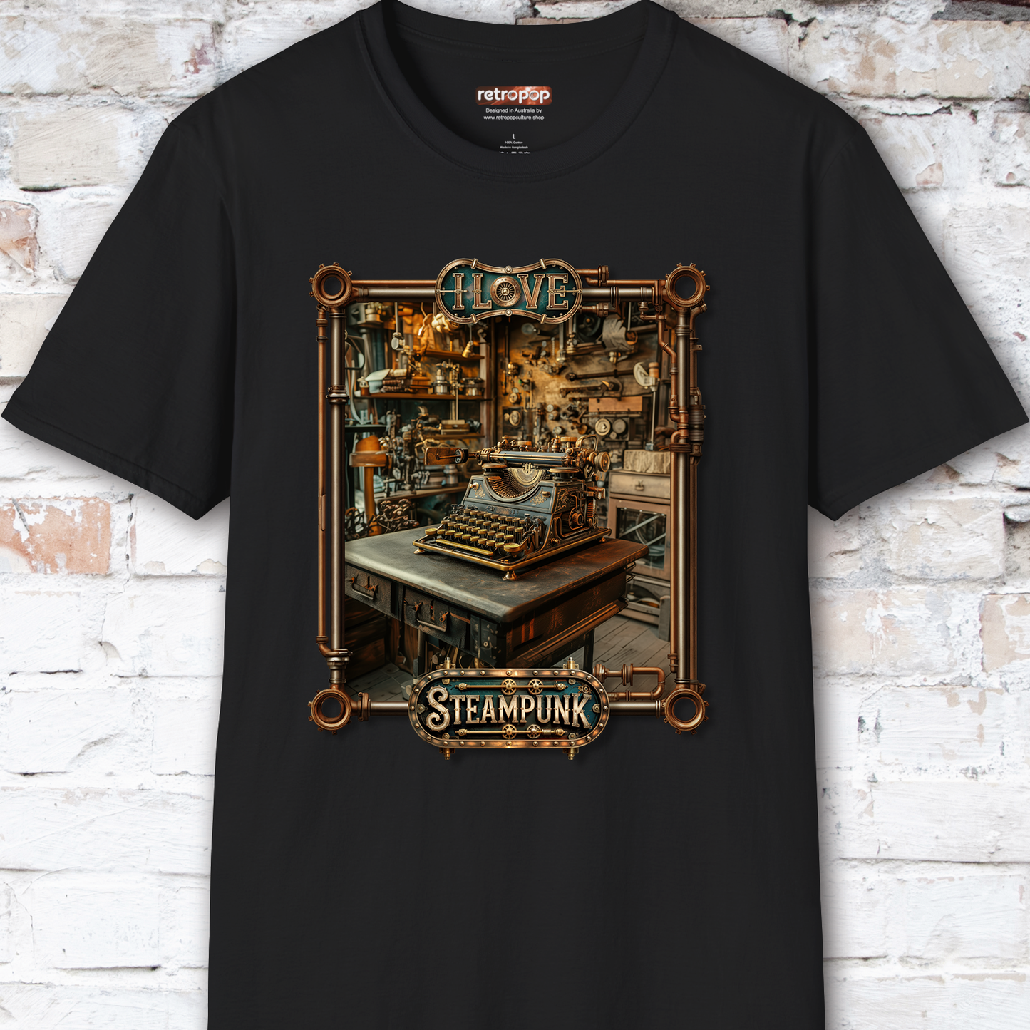 I love Steampunk Typewriter #11 Unisex T shirt