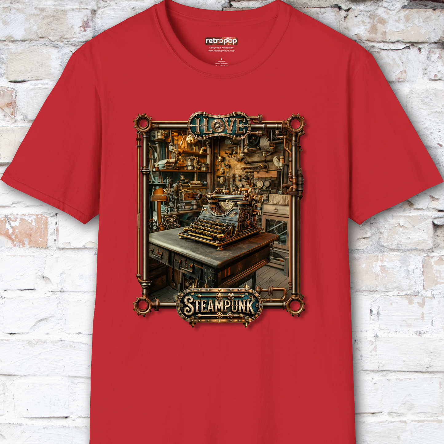 I love Steampunk Typewriter #11 Unisex T shirt
