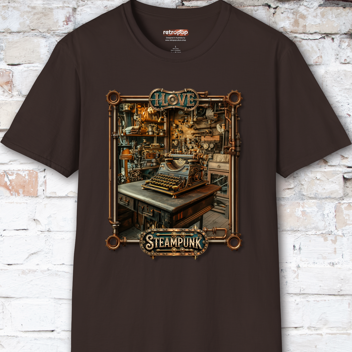 I love Steampunk Typewriter #11 Unisex T shirt