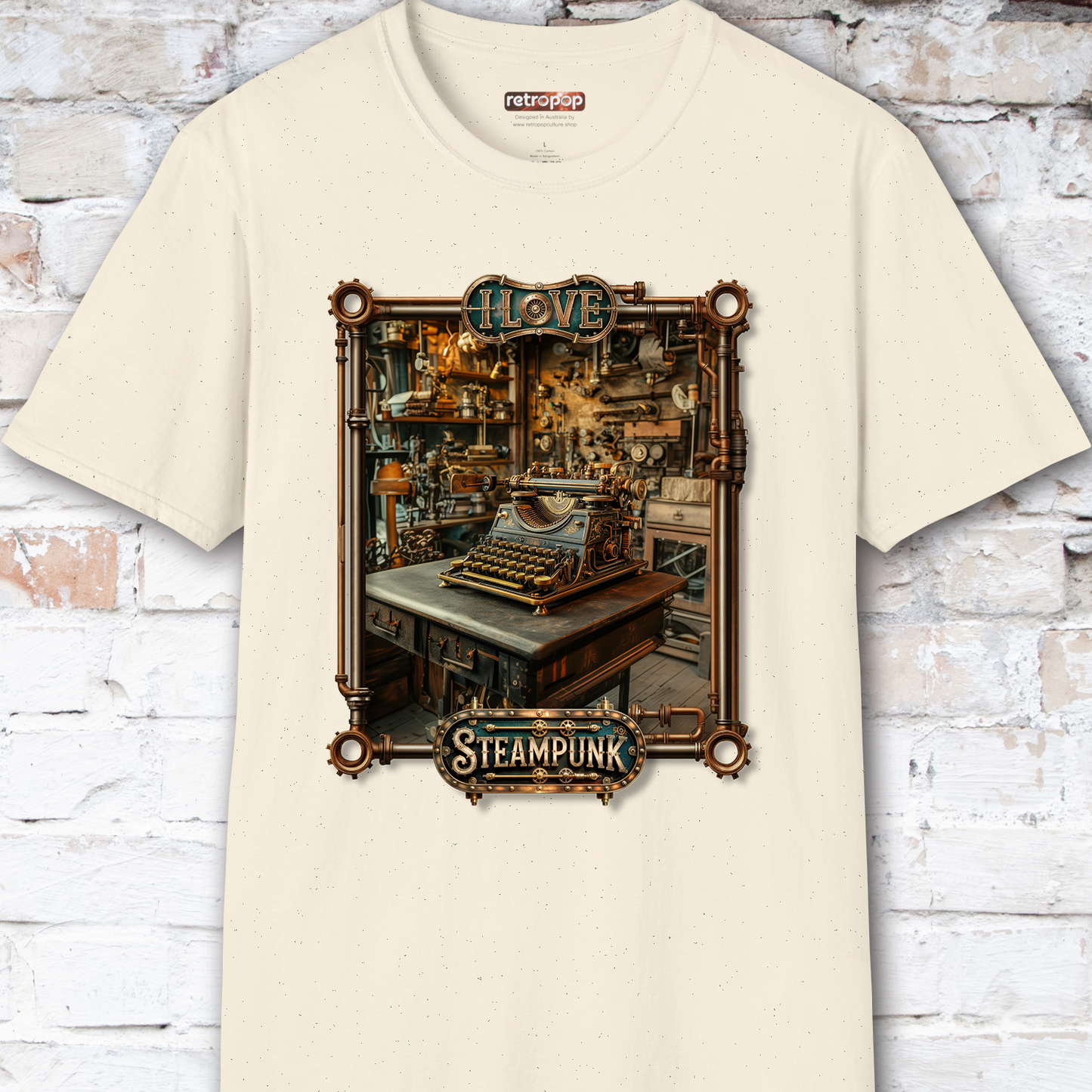 I love Steampunk Typewriter #11 Unisex T shirt