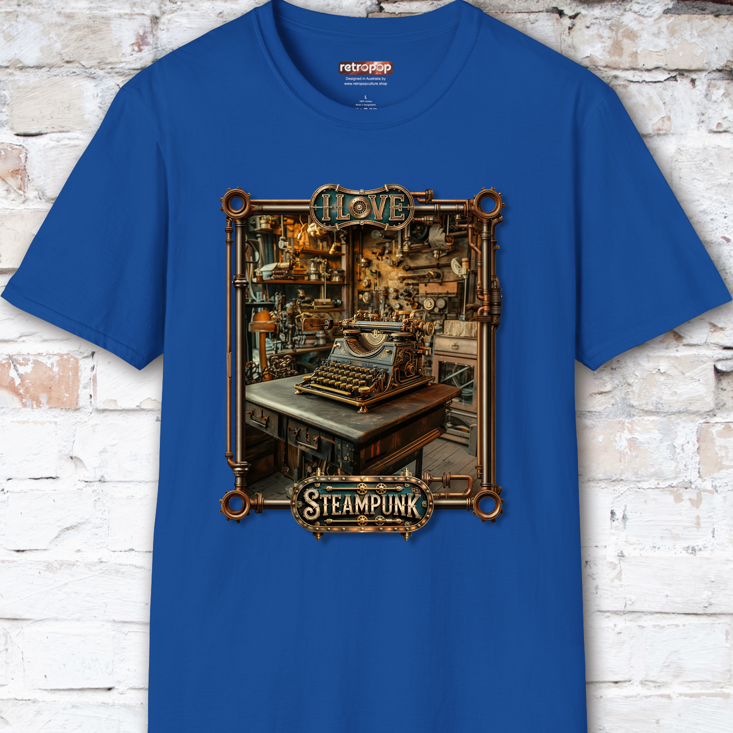 I love Steampunk Typewriter #11 Unisex T shirt