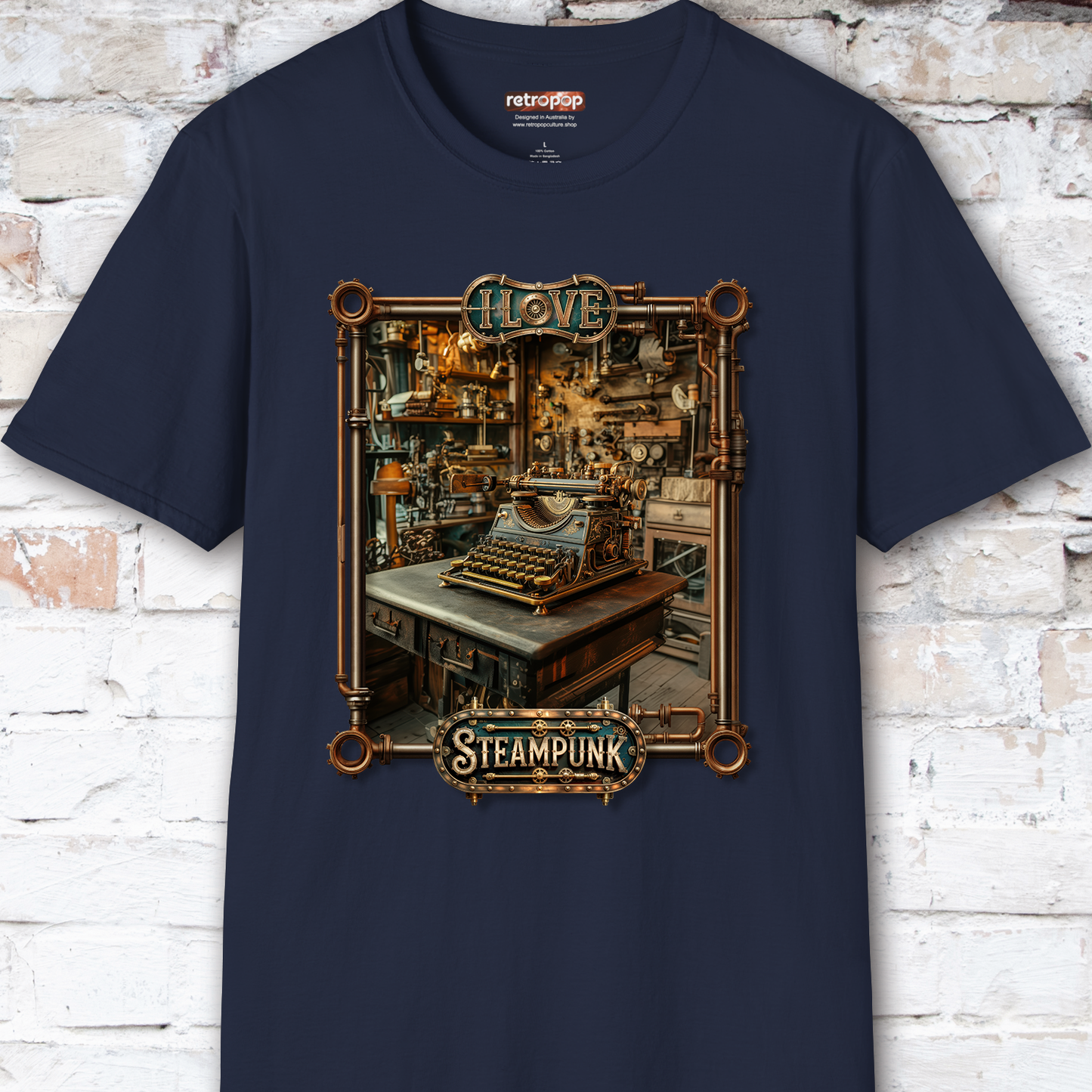 I love Steampunk Typewriter #11 Unisex T shirt