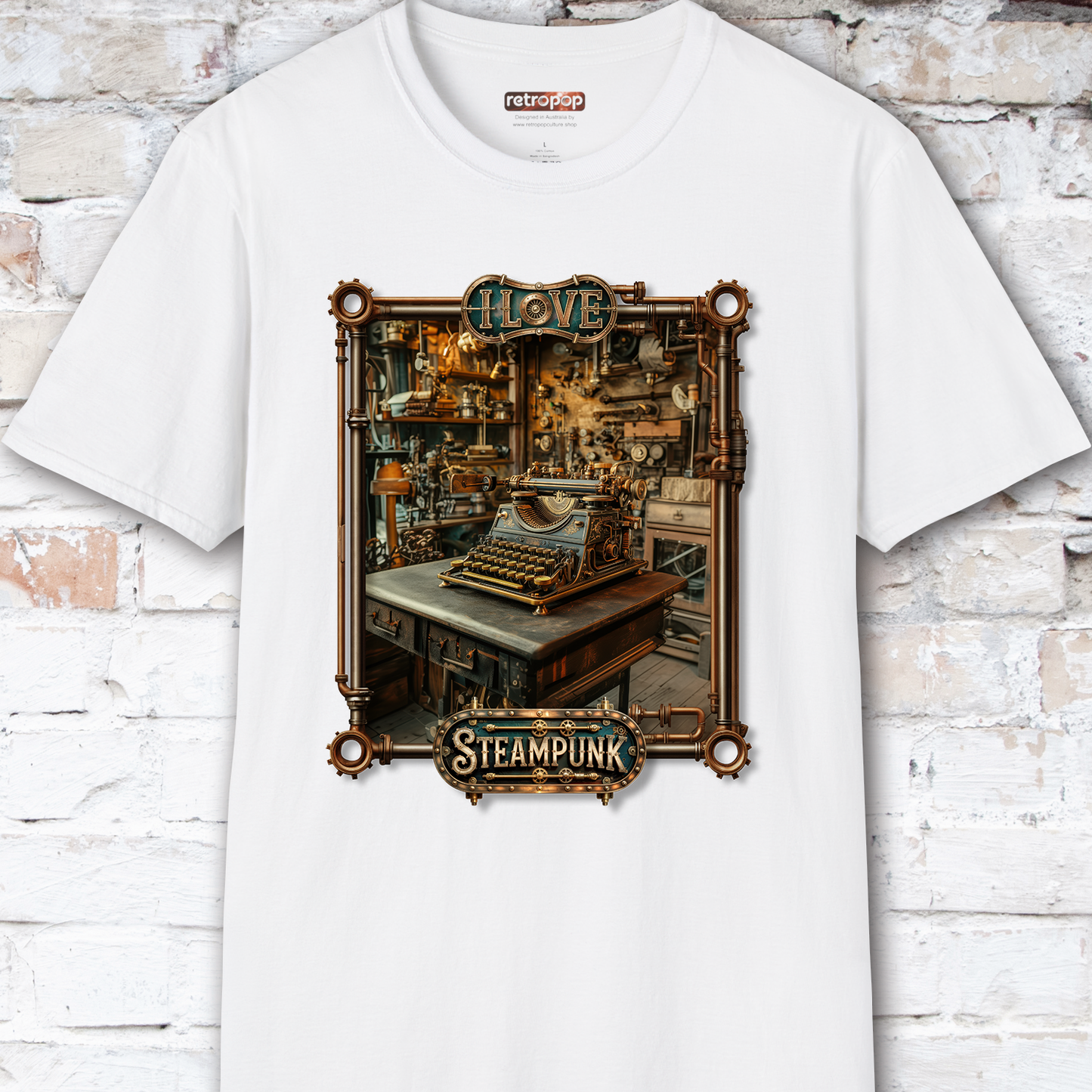 I love Steampunk Typewriter #11 Unisex T shirt