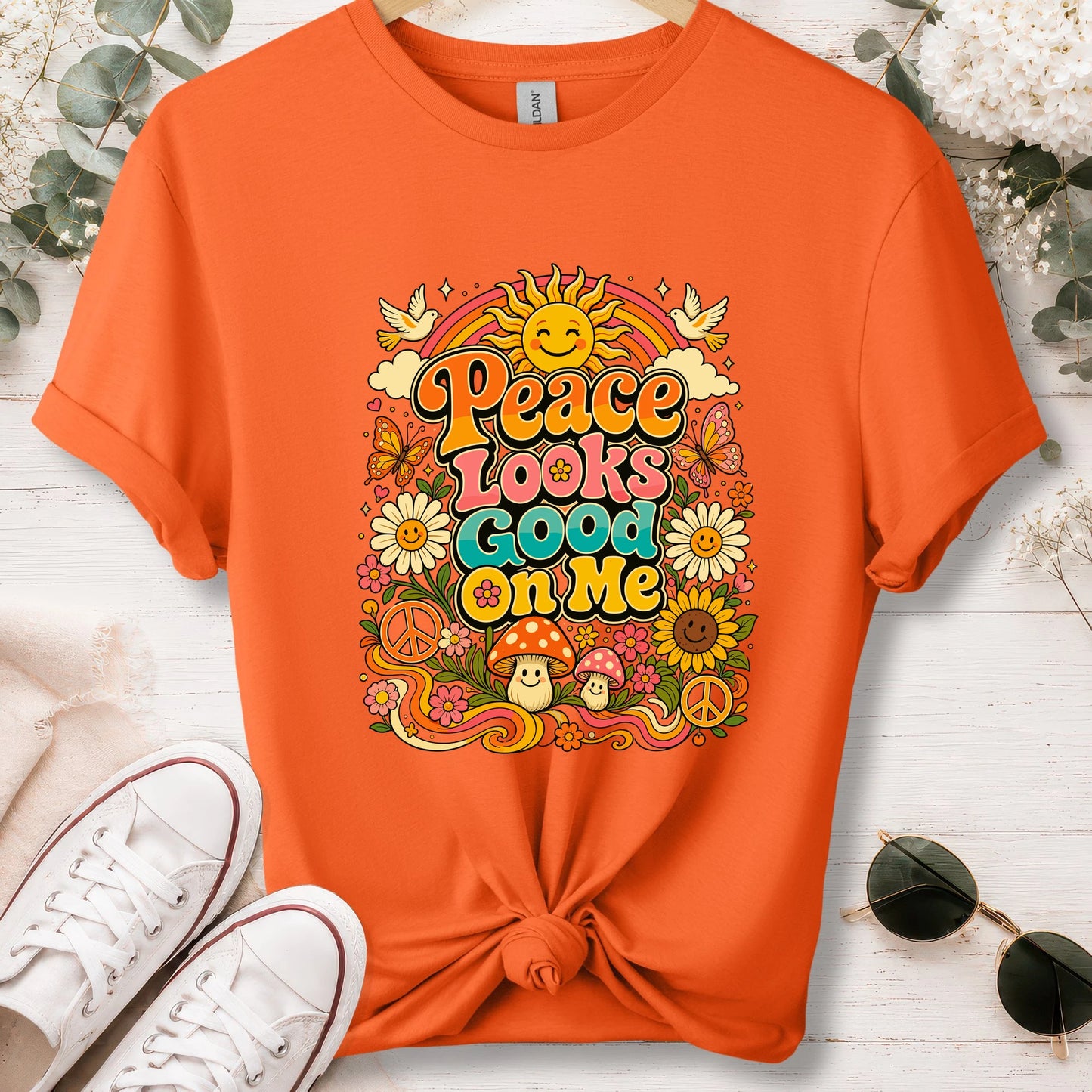 Peace looks good on me unisex T shirt