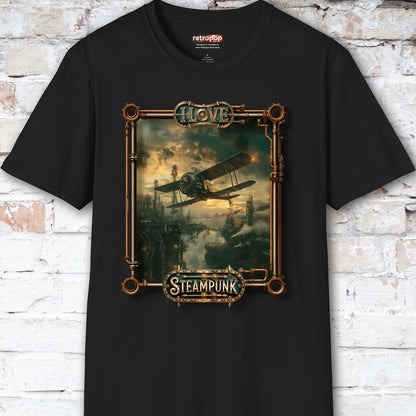 I love Steampunk Biplane #10 Unisex T shirt