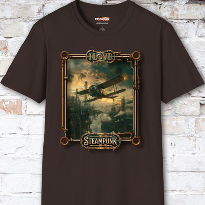 I love Steampunk Biplane #10 Unisex T shirt
