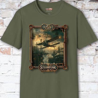I love Steampunk Biplane #10 Unisex T shirt