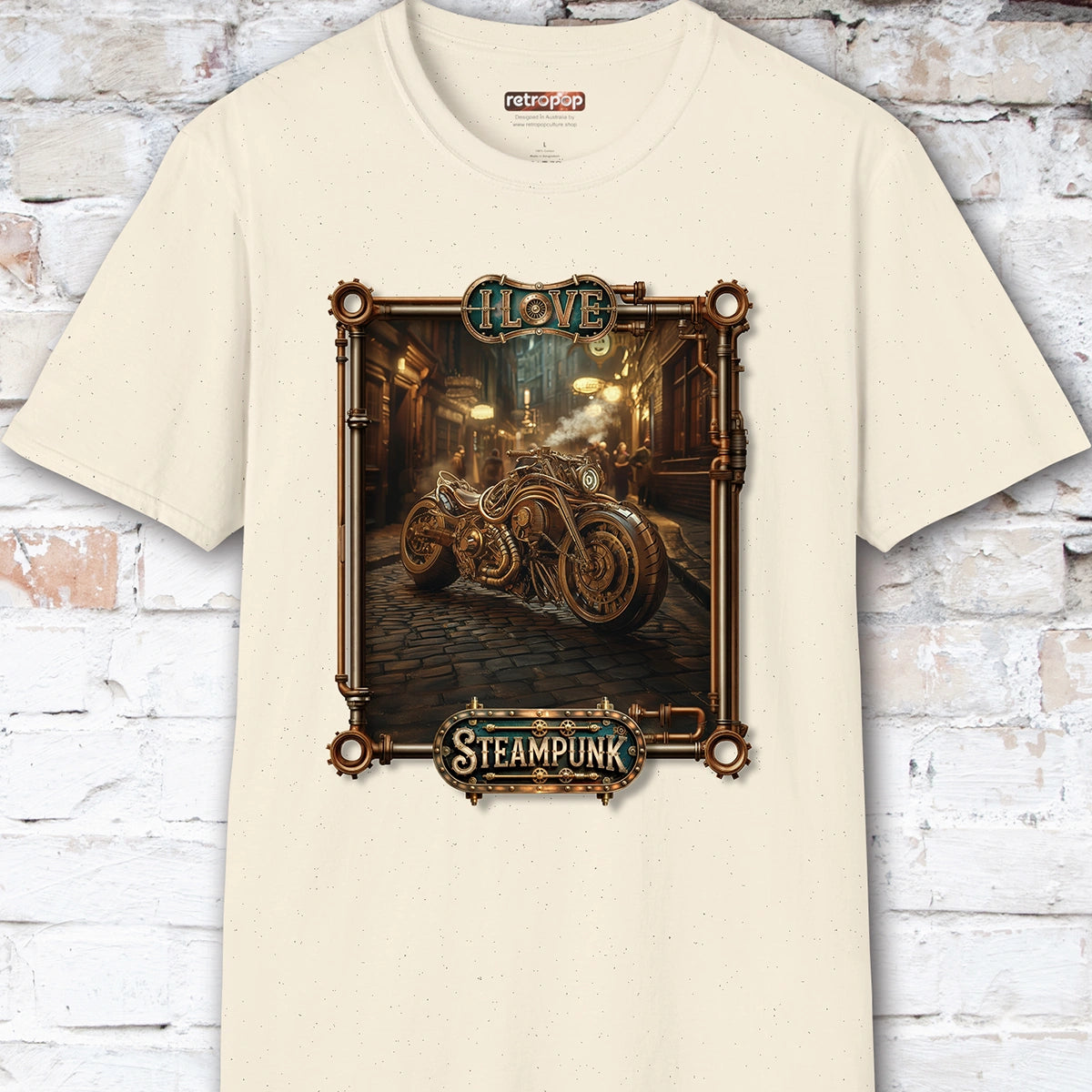 I love Steampunk Motorcycle #7 Unisex T shirt