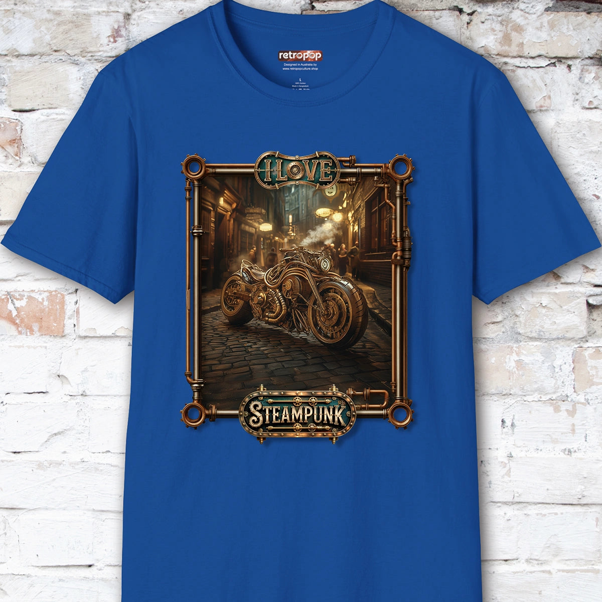 I love Steampunk Motorcycle #7 Unisex T shirt