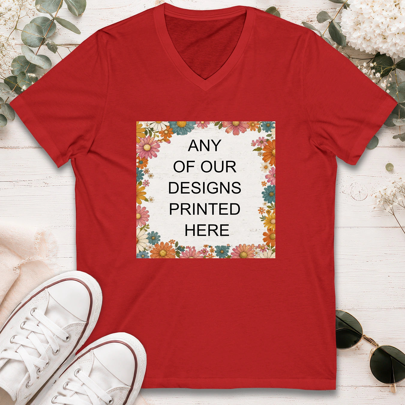 V-NECK T shirt - ANY OF OUR DESIGNS - Short Sleeve