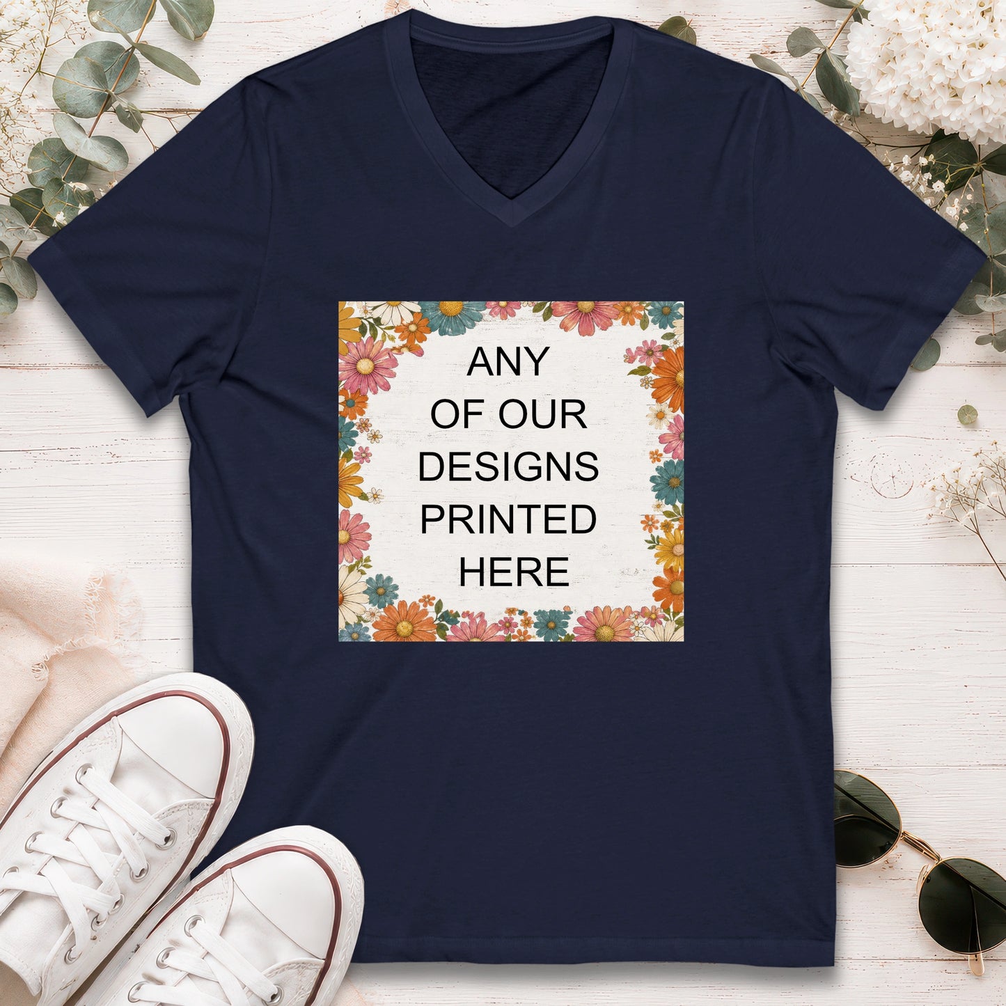 V-NECK T shirt - ANY OF OUR DESIGNS - Short Sleeve