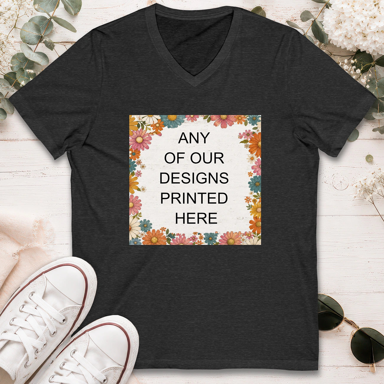 V-NECK T shirt - ANY OF OUR DESIGNS - Short Sleeve