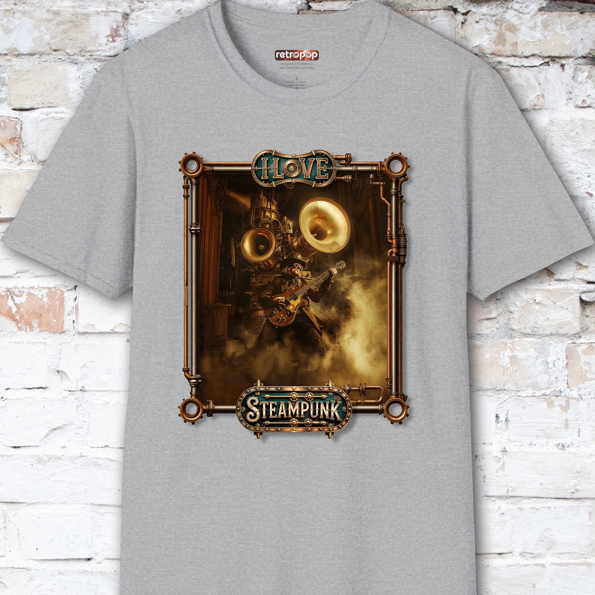 I love Steampunk Guitarist #14 Unisex T shirt