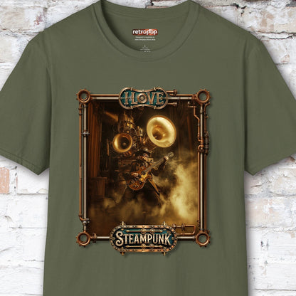 I love Steampunk Guitarist #14 Unisex T shirt