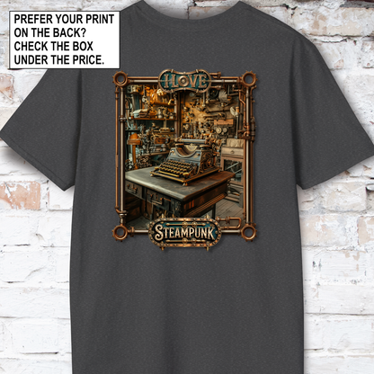 I love Steampunk Typewriter #11 Unisex T shirt